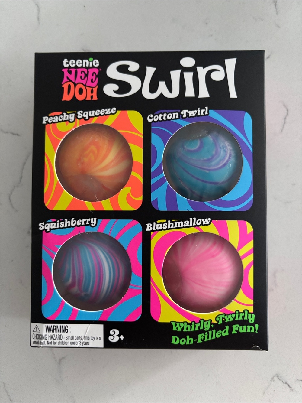 Needoh swirl Party Pack - Pink, Blue, Orange & Purple Squeeze Toys
